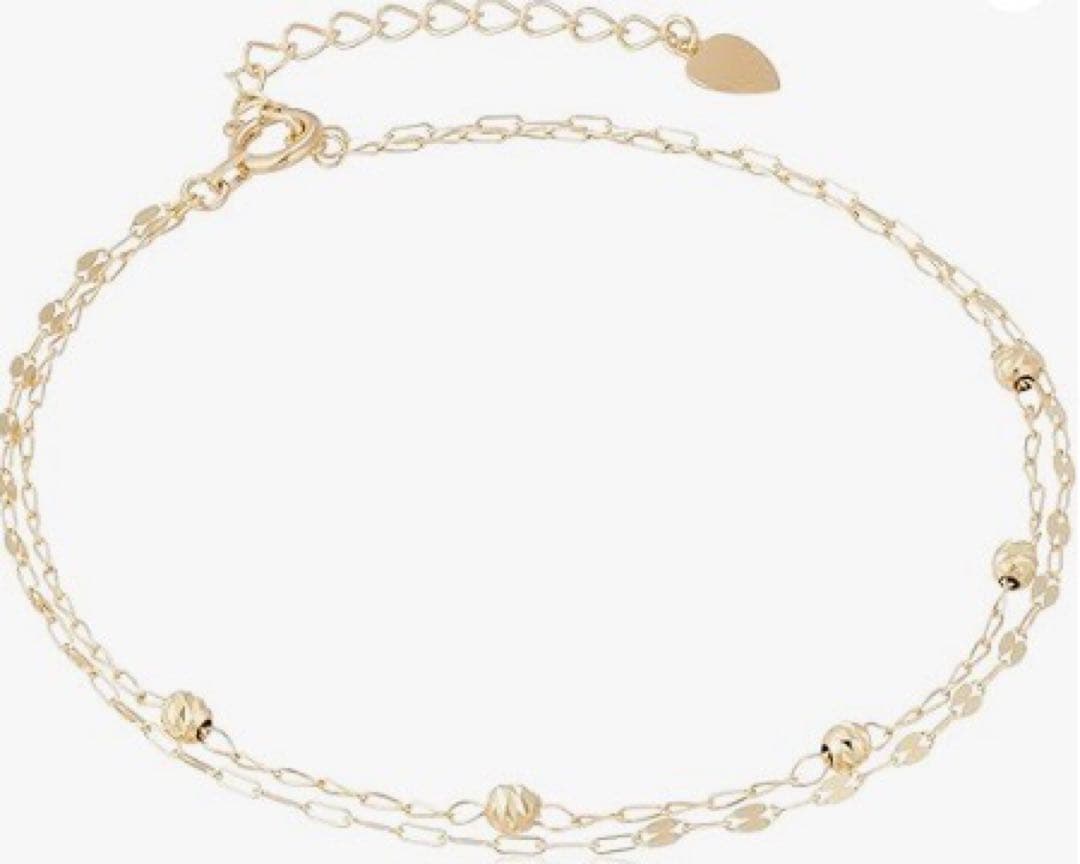 【WISP】ウィスプ K10 イエローゴールド カットボール 2連ブレスレット