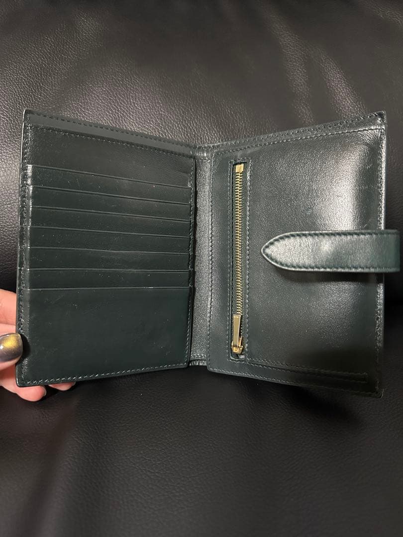 CELINE ミディアムウォレット 二つ折り財布 グリーン