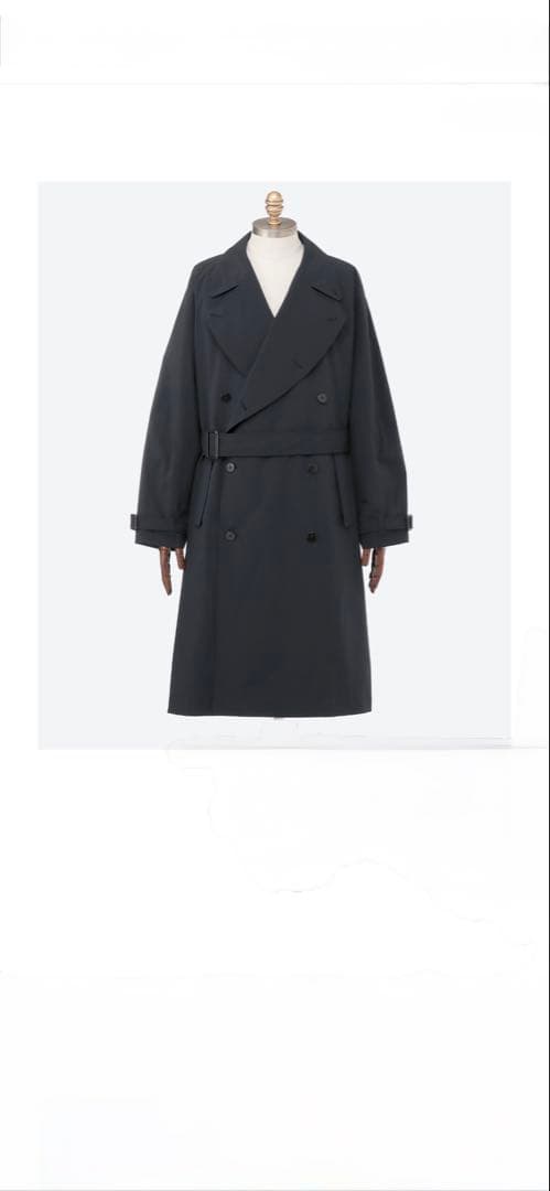 【美品】ES:S エス ネイビー トレンチコート L 日本製
