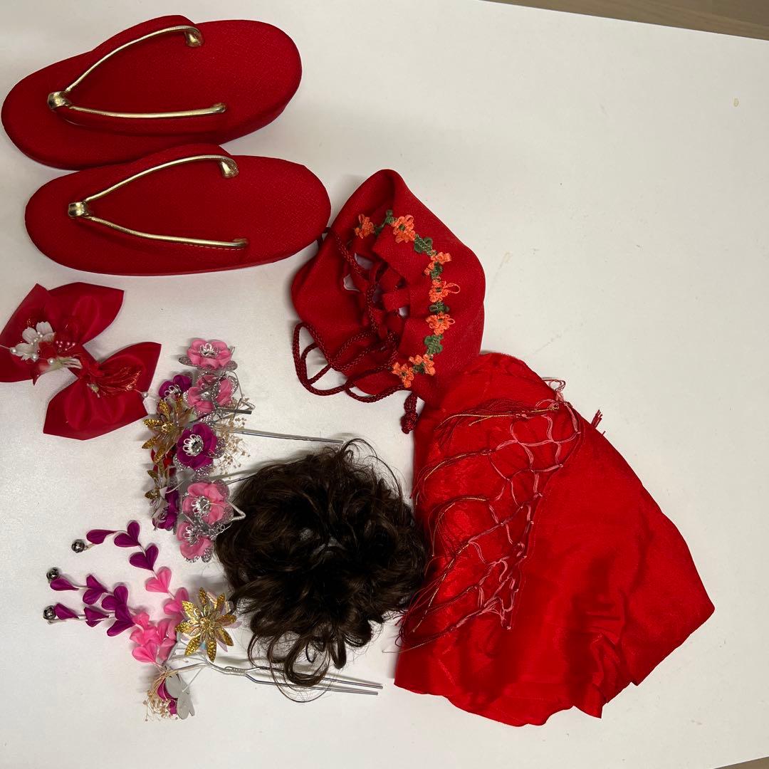 ひな祭り着せて七五三用花柄着物 ピンク3歳用