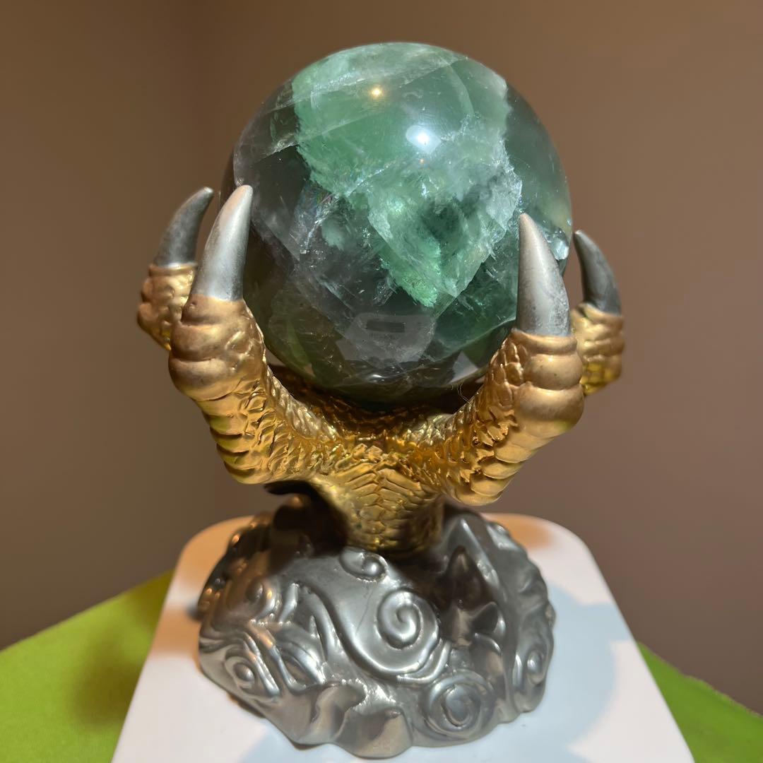 特大フローライト　竜爪台座　置物　蛍石　パワーストーン