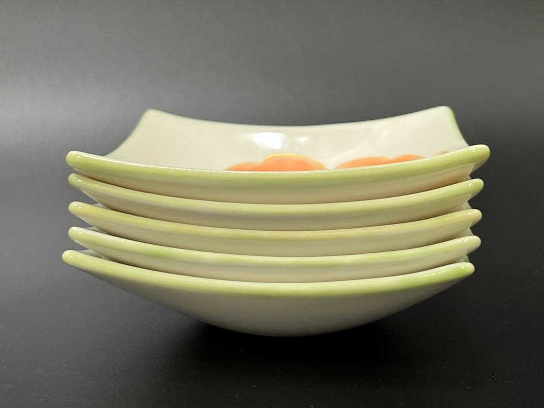 専用　陶あん 京焼 清水焼 花 小角皿 5枚まとめ