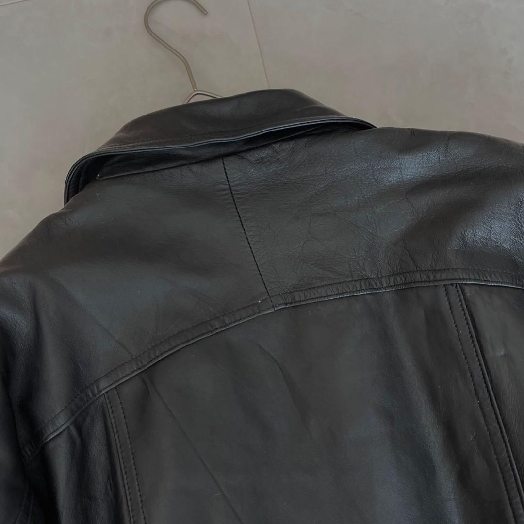 レザーボンバージャケット 短丈 ヴィンテージ Lサイズ ブラック