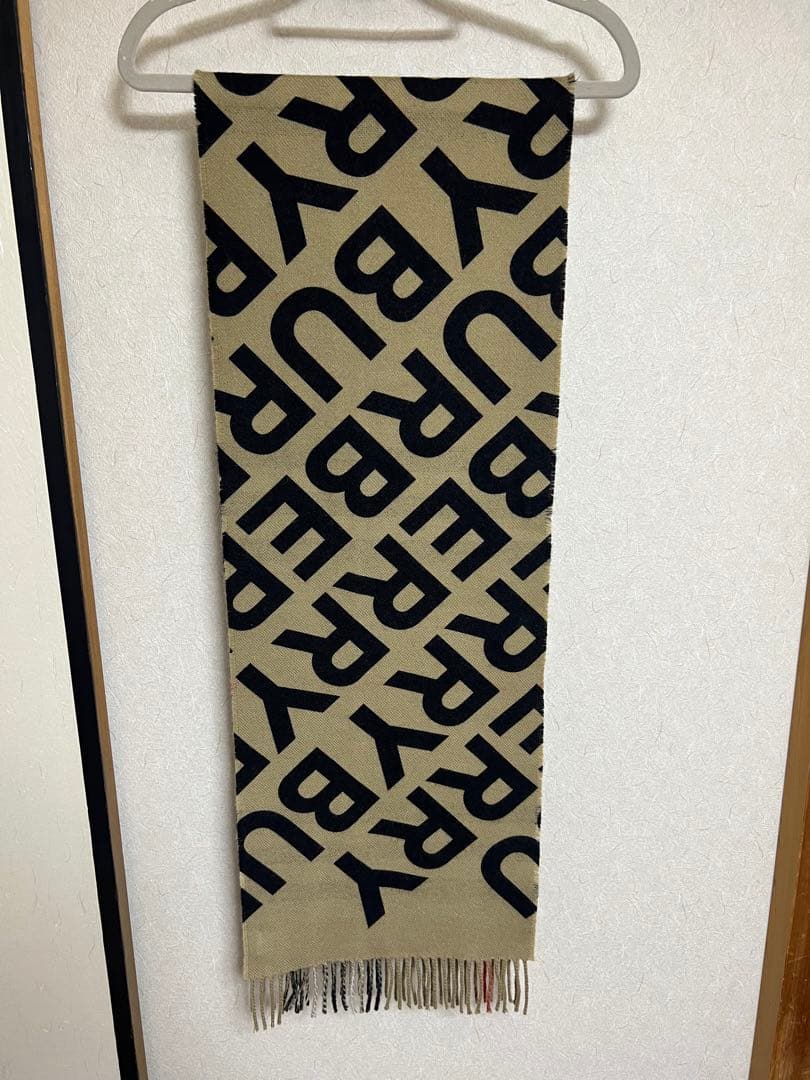 BURBERRY ロゴ&チェック　リバーシブル　カシミヤ　マフラー