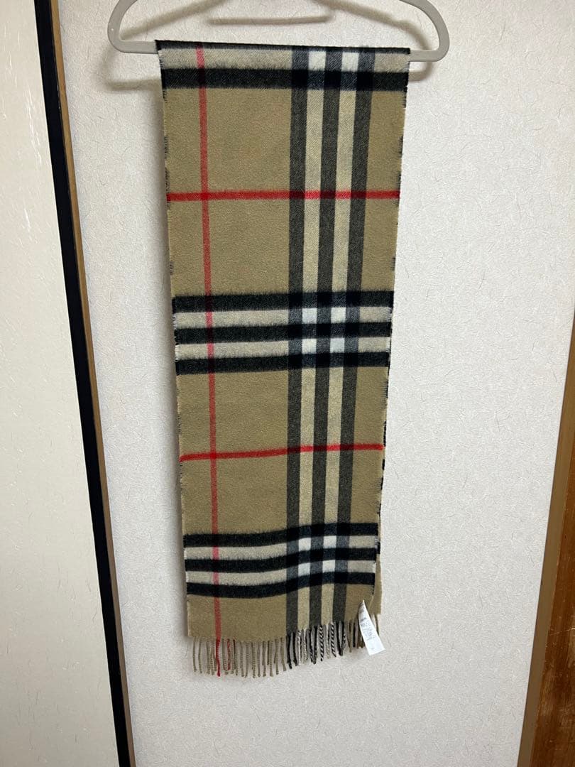 BURBERRY ロゴ&チェック　リバーシブル　カシミヤ　マフラー
