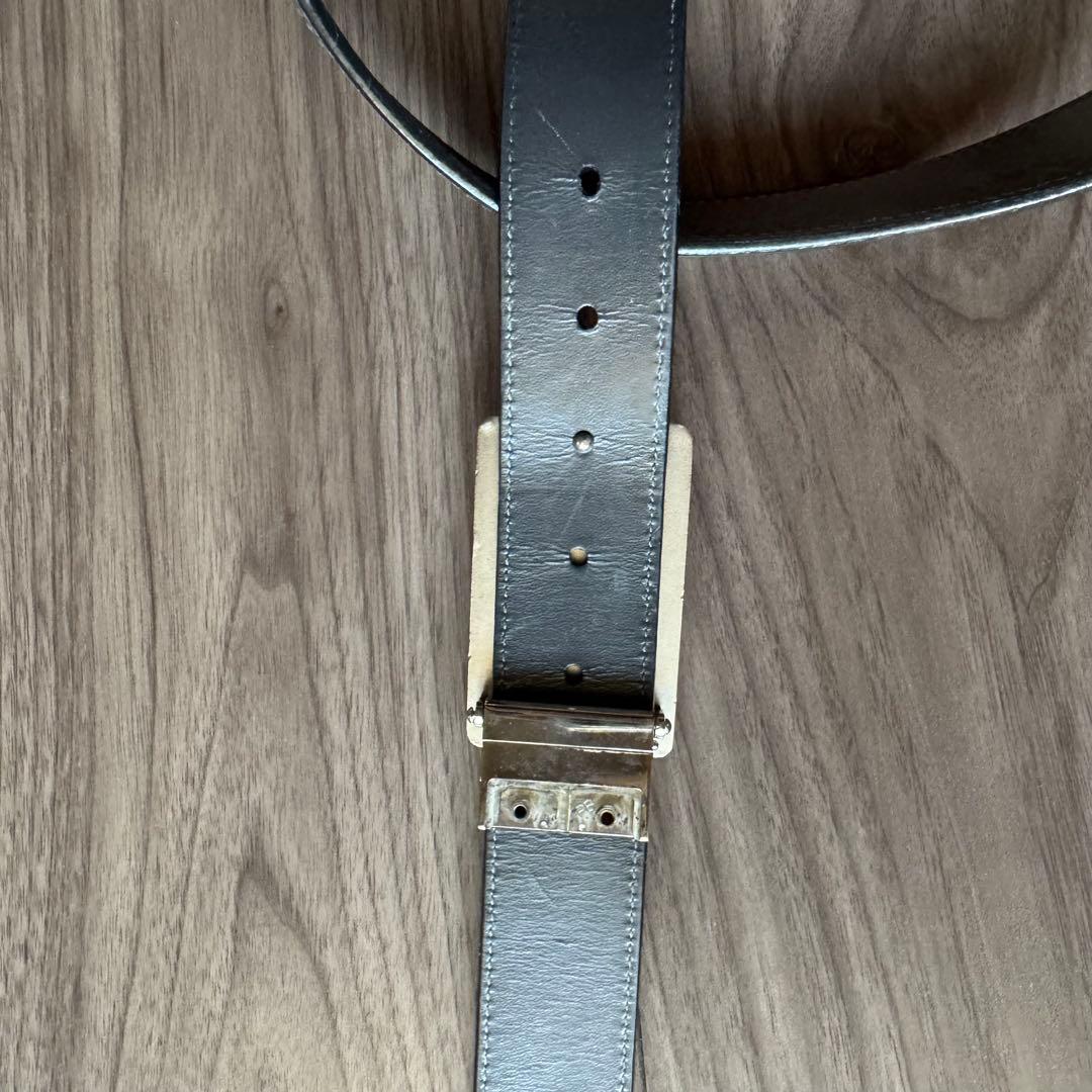 【ジャンク品】ルイヴィトン ベルト　サンチュール アヴァントゥール　黒　レザー