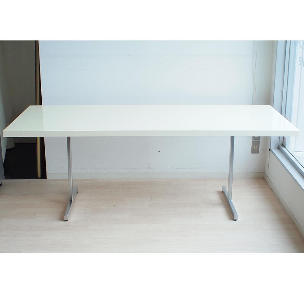 日本フクラ/HUKLA ダイニングテーブル 白/ホワイト スチール脚 200cm