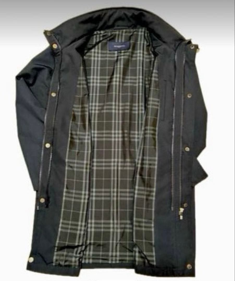 BURBERRY バーバリー　コート　ノバチェック　ネイビー　フード付き　極美品