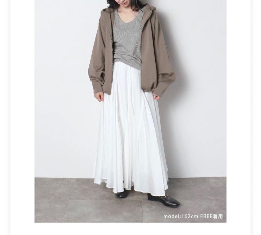 meri （ミーリー）マキシフレアスカート ホワイト フリーサイズ