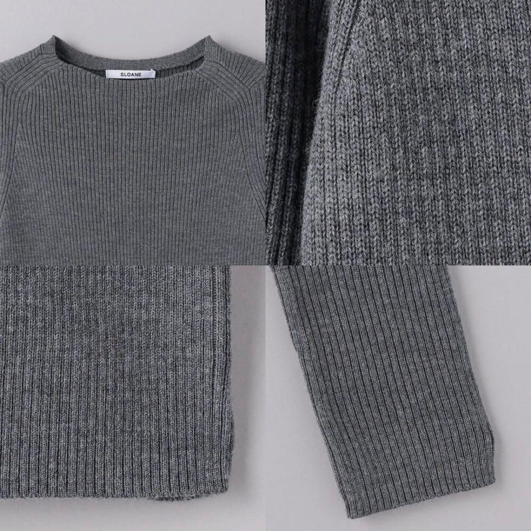 [たびこ ] SLOANE×UA - 一部別注14Gリブクルーネックニット