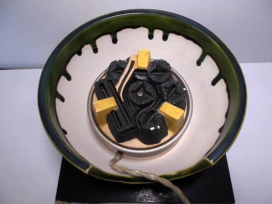 茶道具 野々田電熱器 織部焼風炉 茶釜 底瓦 敷板 送料込み