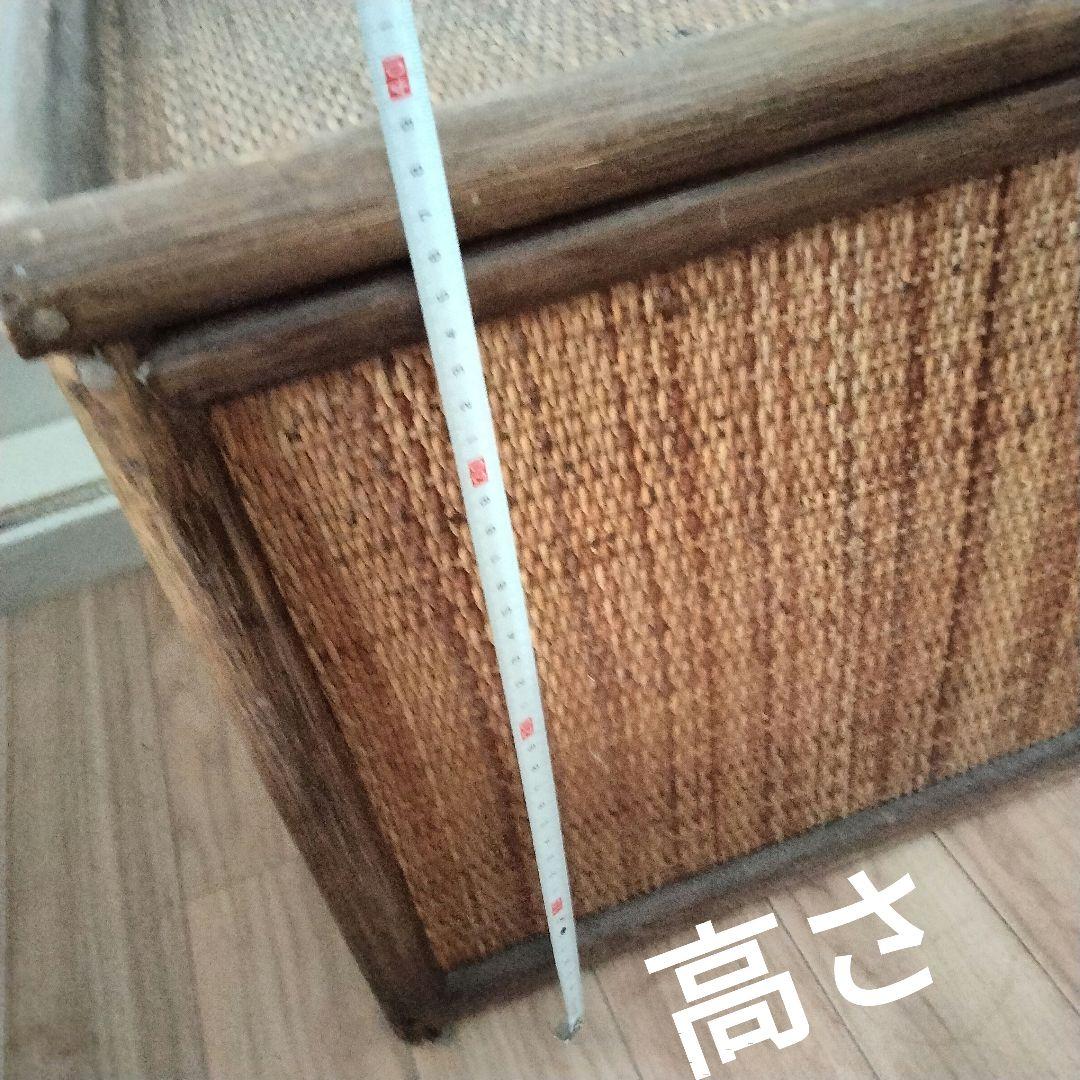 ラタン　籐　チェストチェア収納ボックス　ブラウン