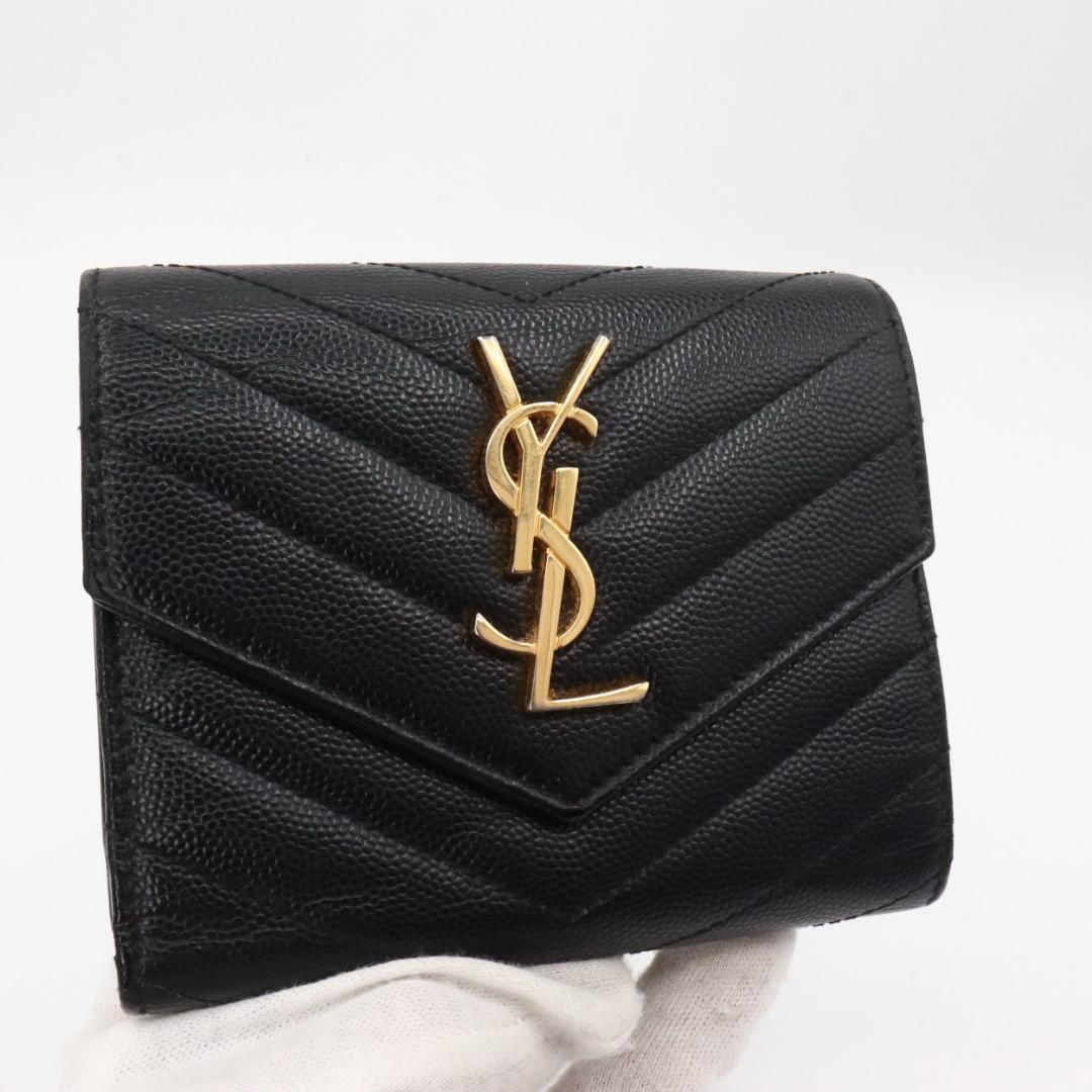 美品　サンローランパリ　YSL Vステッチ　折り財布　ブラック