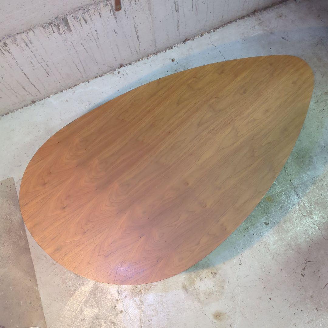 北欧レトロ ティアイアイ オーバル型 天然木 コーヒーテーブル センターテーブル