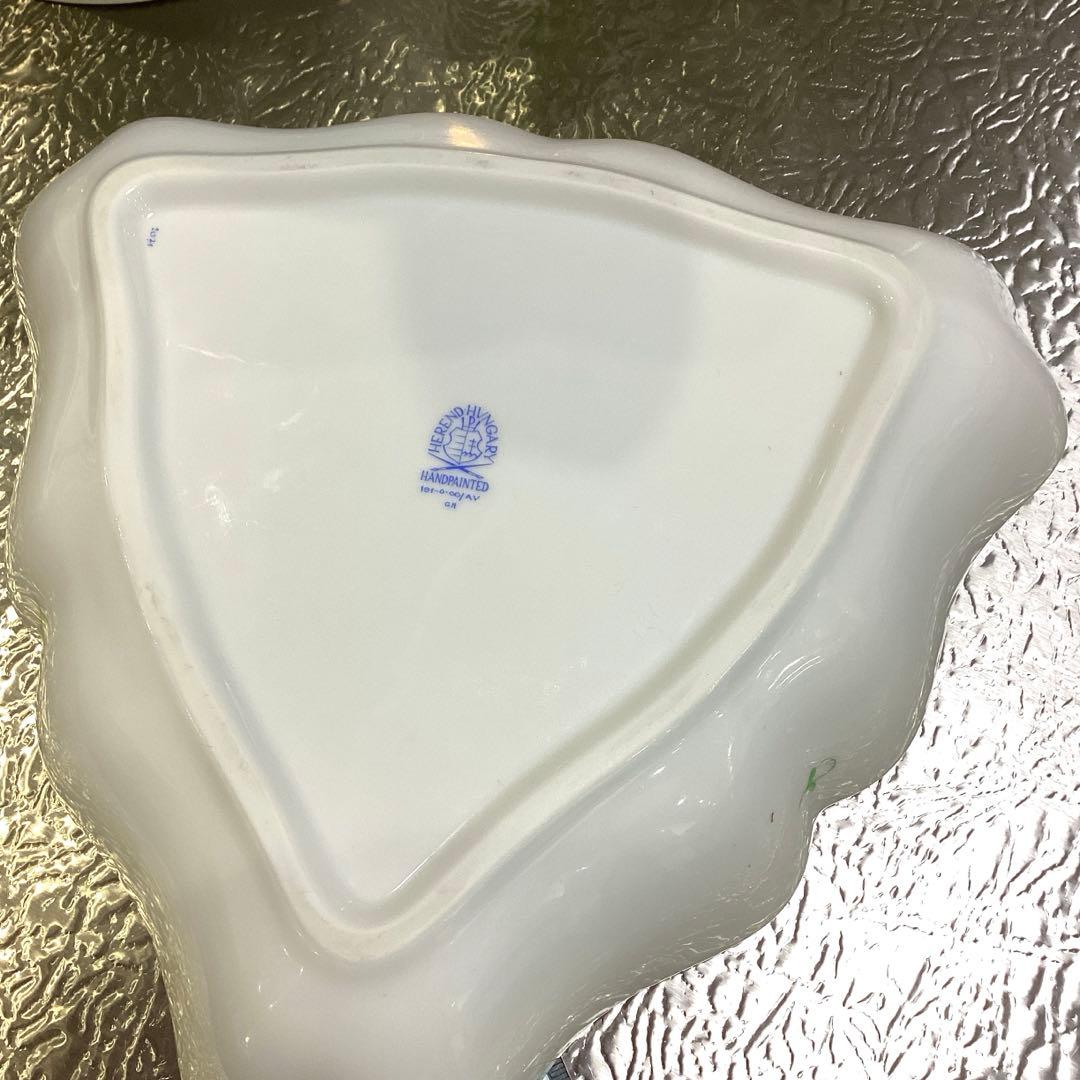 ヘレンド　アポニーグリーン　トライアングルディッシュ