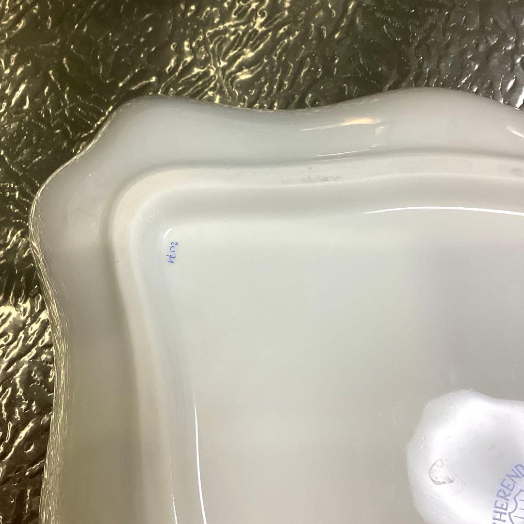 ヘレンド　アポニーグリーン　トライアングルディッシュ