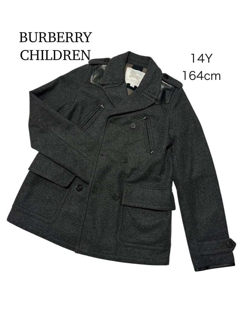 BURBERRY CHILDREN ウールコート 14Y グレー　ピーコート