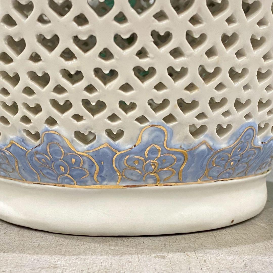 透かし彫り 置物 インテリア 花 アンティーク