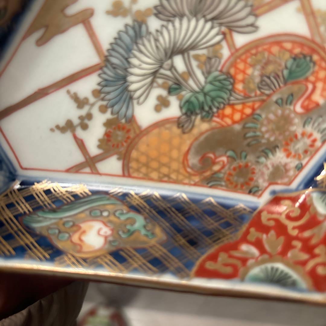 アンティーク江戸後期お花や鳥、ふんだん に使われた金彩が芸術的な豪華絢爛な刺身皿