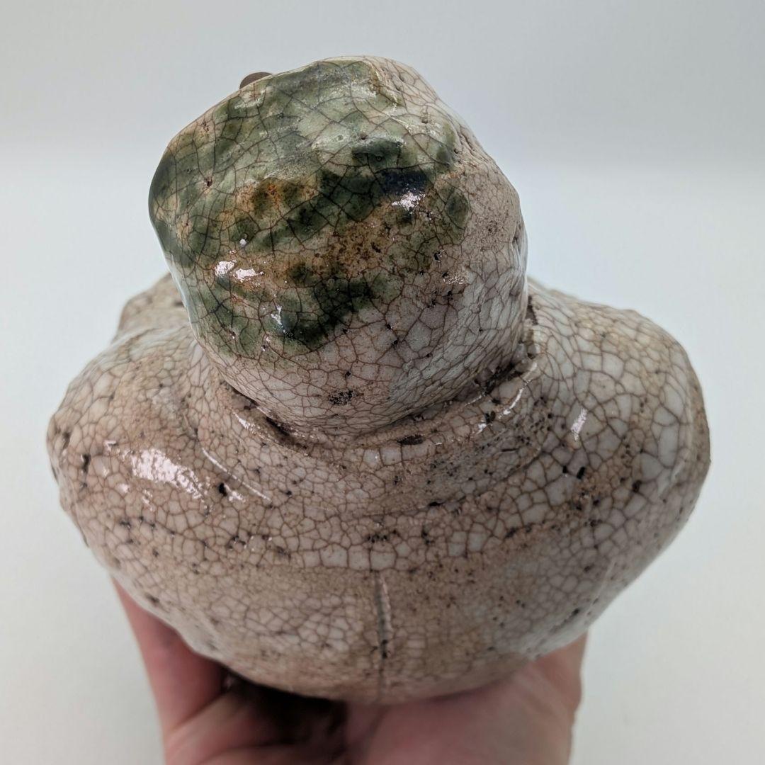 満寿窯 増田重幸 瀬戸焼 陶像「豊作」 共箱合布 農民 百姓 置物 縁起物 在銘