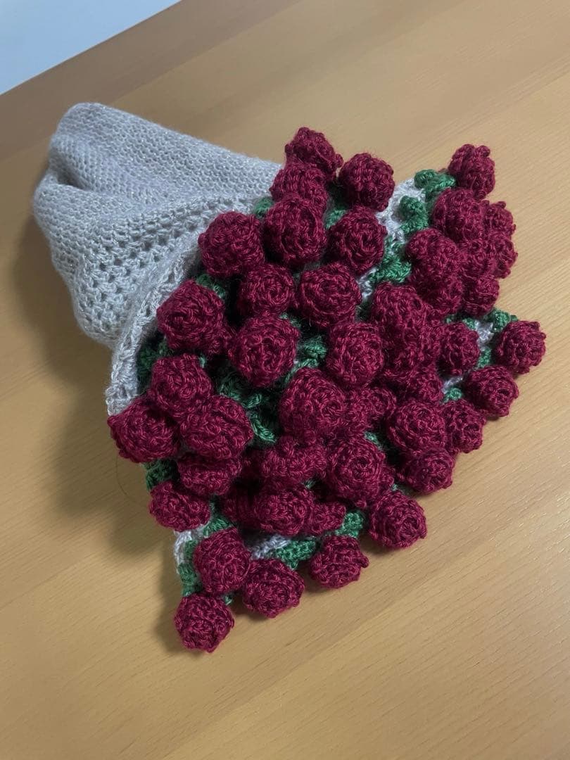 花束ブランケット　バラ　一点物