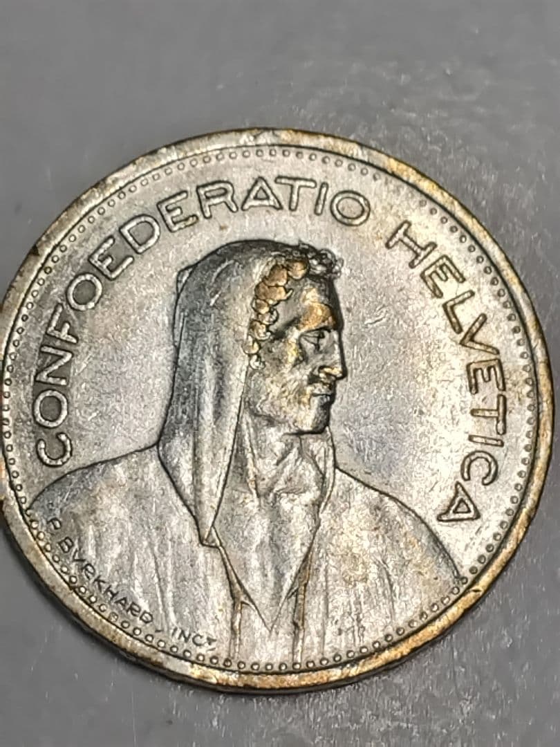 hab014 スイスフラン 5FR銀貨 1932年,1954年 ２枚セット