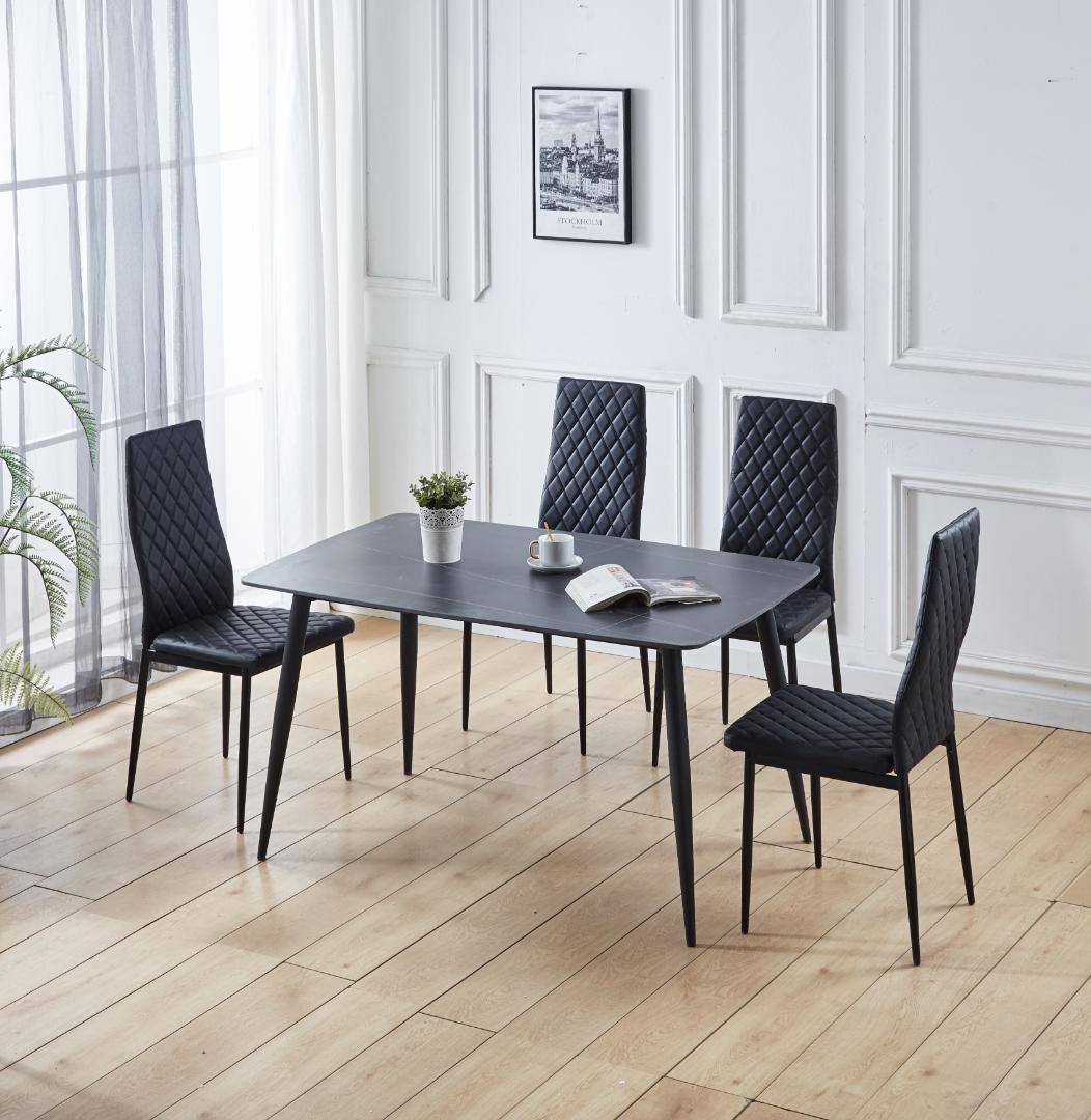 ダイニングチェア 2脚セット レザー 椅子 イス 食卓椅子 菱形 リビングチェア