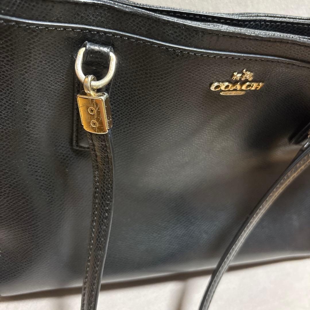COACH コーチ　トートバッグ 型押し ブラック