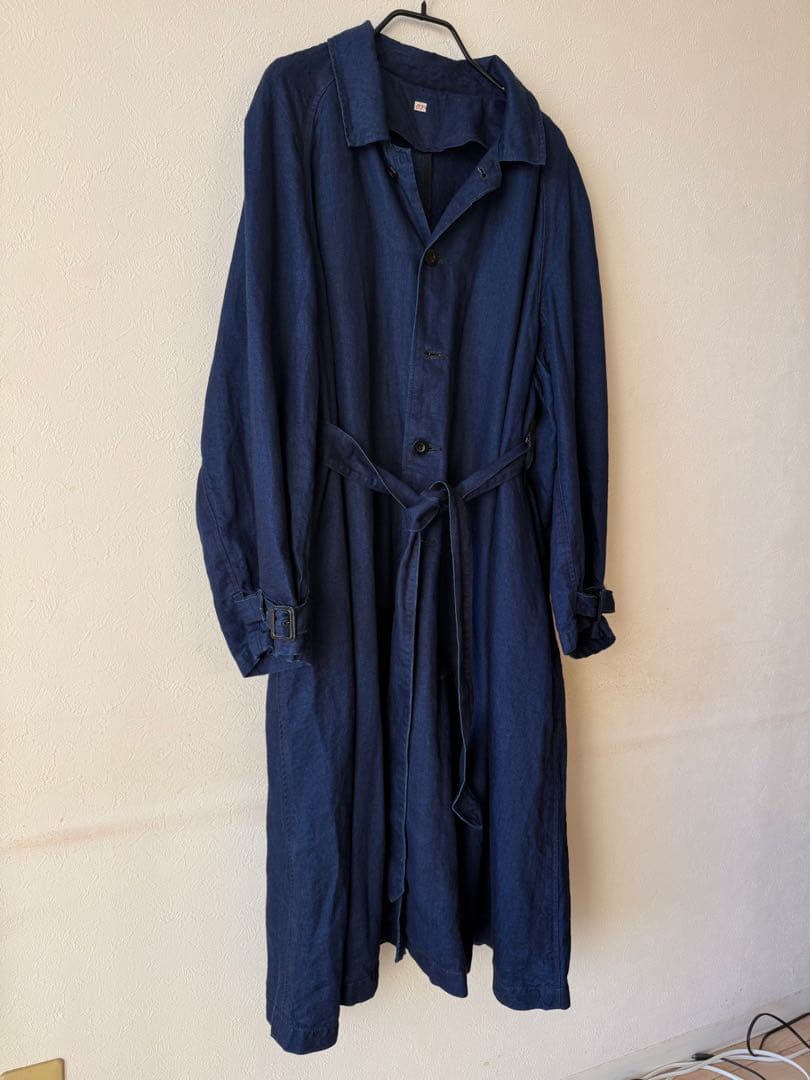 OUTIL / ウティMANTEAU UZES インディゴリネン　サイズ1