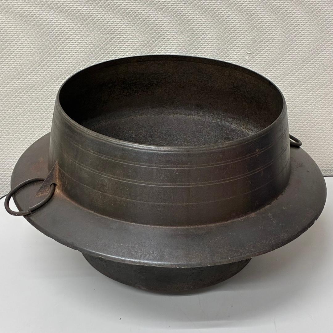 鉄製　羽釜　直径28㎝（ツバ41㎝）高さ25㎝ 　25266