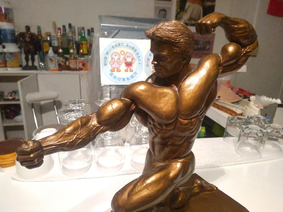 アメリカ選手権大会 優勝 ボディビル トロフィー 置物 オブジェ★ゴールドジム