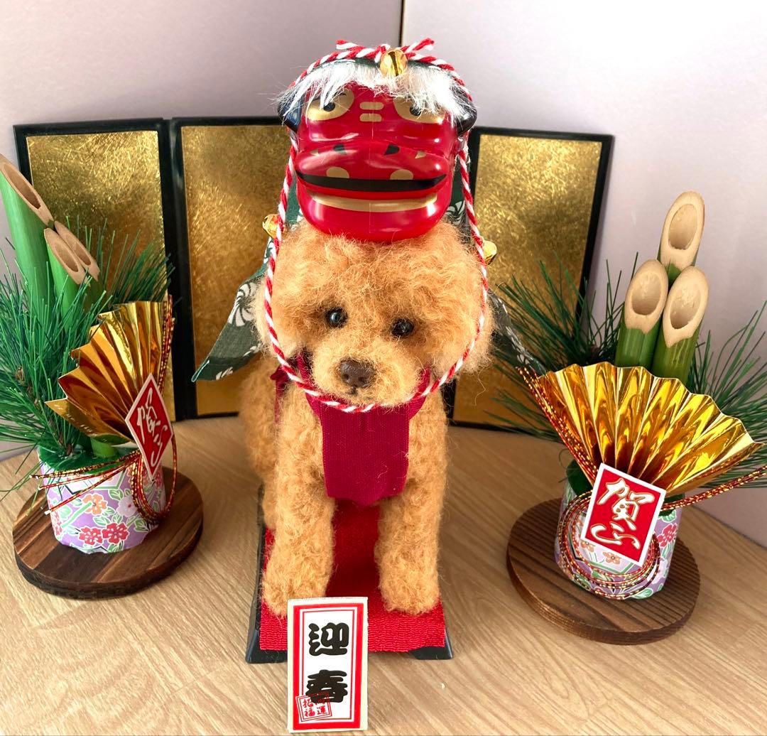 羊毛フェルト　獅子舞犬　受付中です^_^