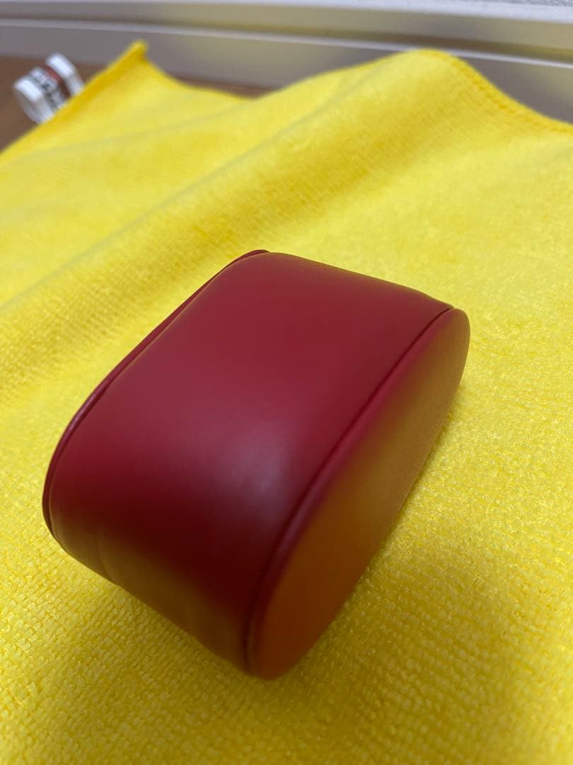 OMEGA純正時計ケース 黒レザー 赤ステッチ