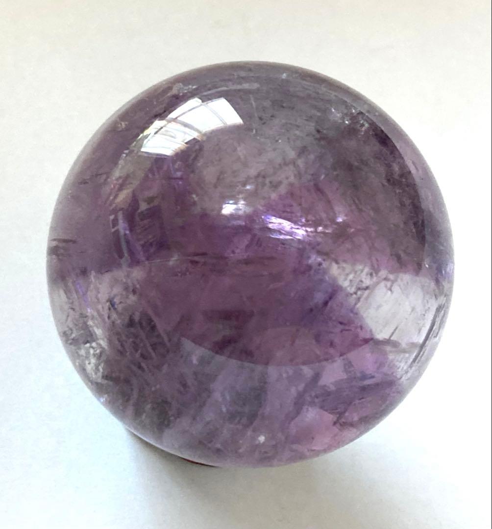 希少　天然石　トラピッチェ　ファントム　アメジスト　スフィア　六角形　虹入り