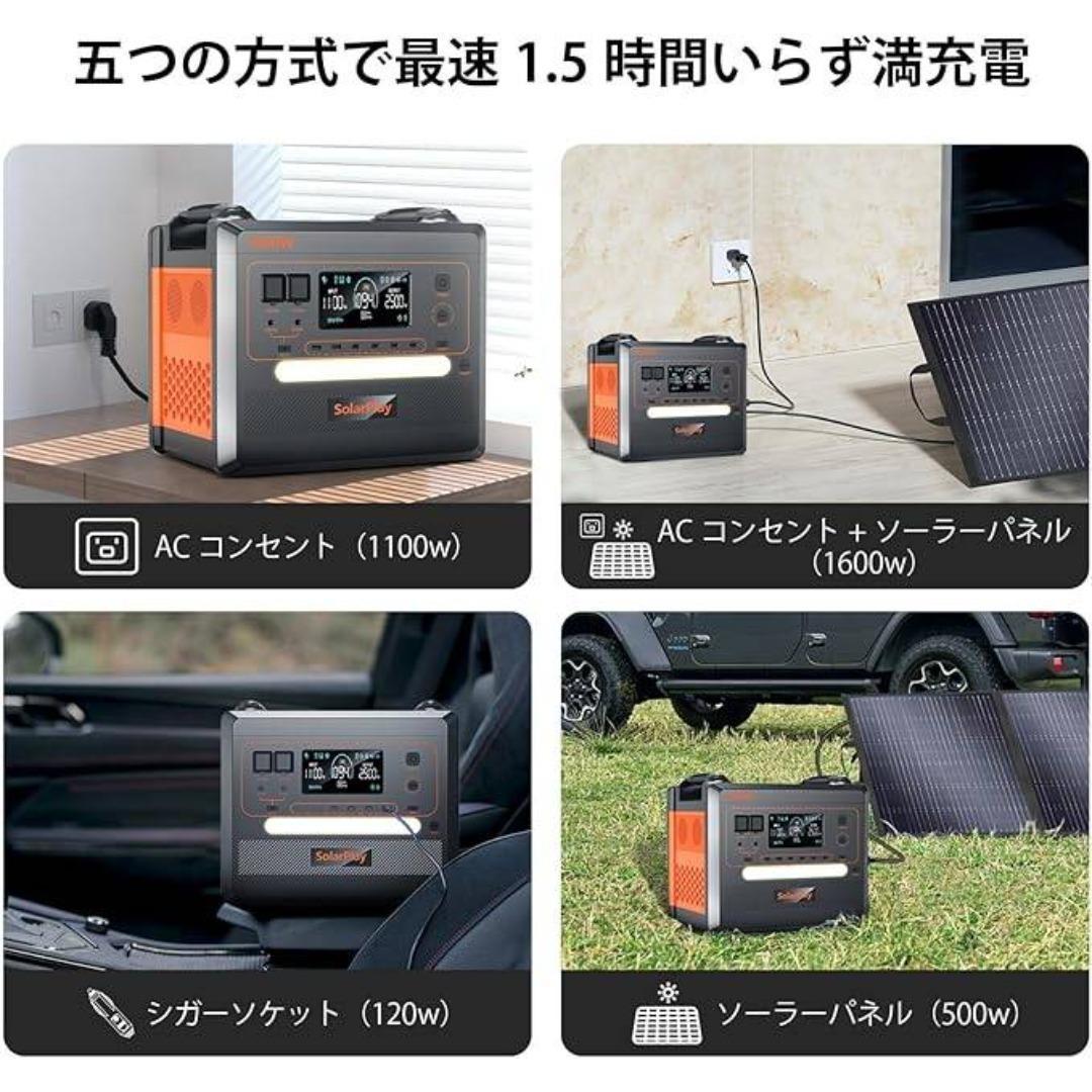 k*u様 お買い得 新品未開封　大容量 ポータブル電源 2300Wh Solar