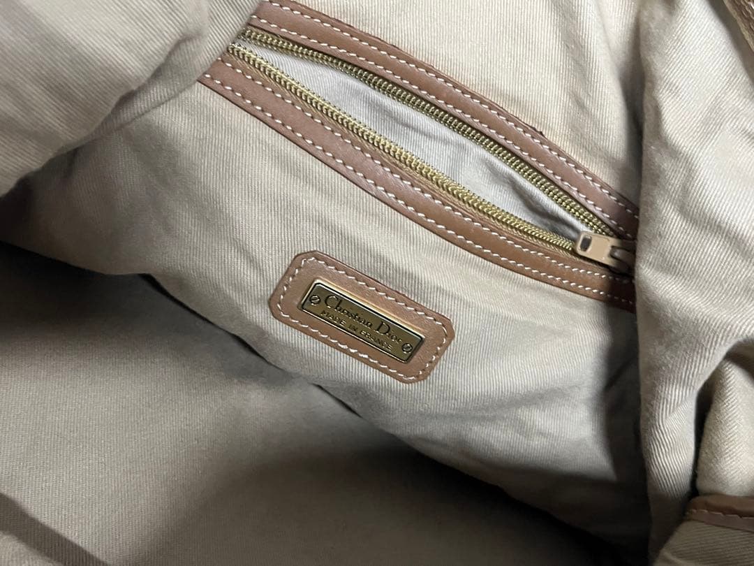 Dior ベージュ ハニカム柄 ボストンバッグ