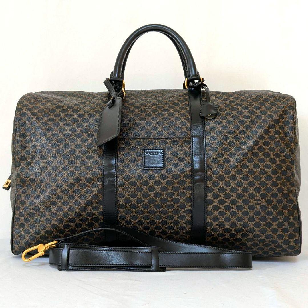 ✨極美品 CELINE 黒マカダム ボストンバッグ 鍵 2way PVC 大容量