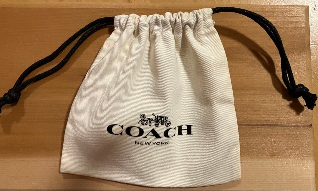 【未使用】COACH コーチ　キーホルダー　Cロゴ　写真入れ　パープル　紫