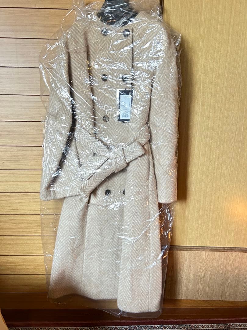 h*a様 ボーダーズアットバルコニー　ノーカラーロングコート　S 新品