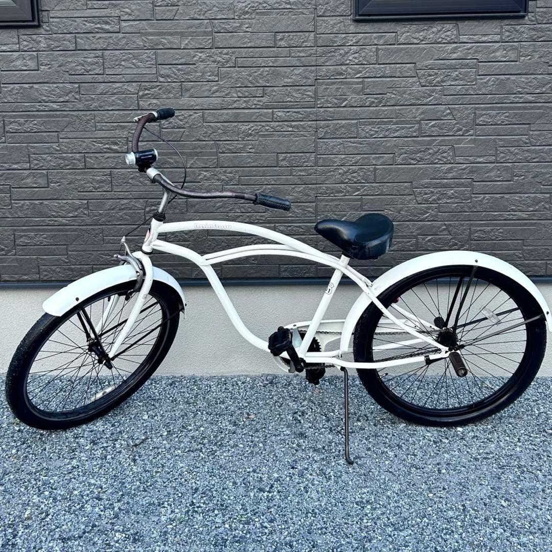 ★ビーチクルーザー★ ホワイトrainbow