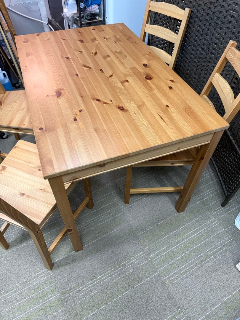 【洗浄消毒作業済】IKEA ダイニングテーブル&チェア4脚　ヨックモック