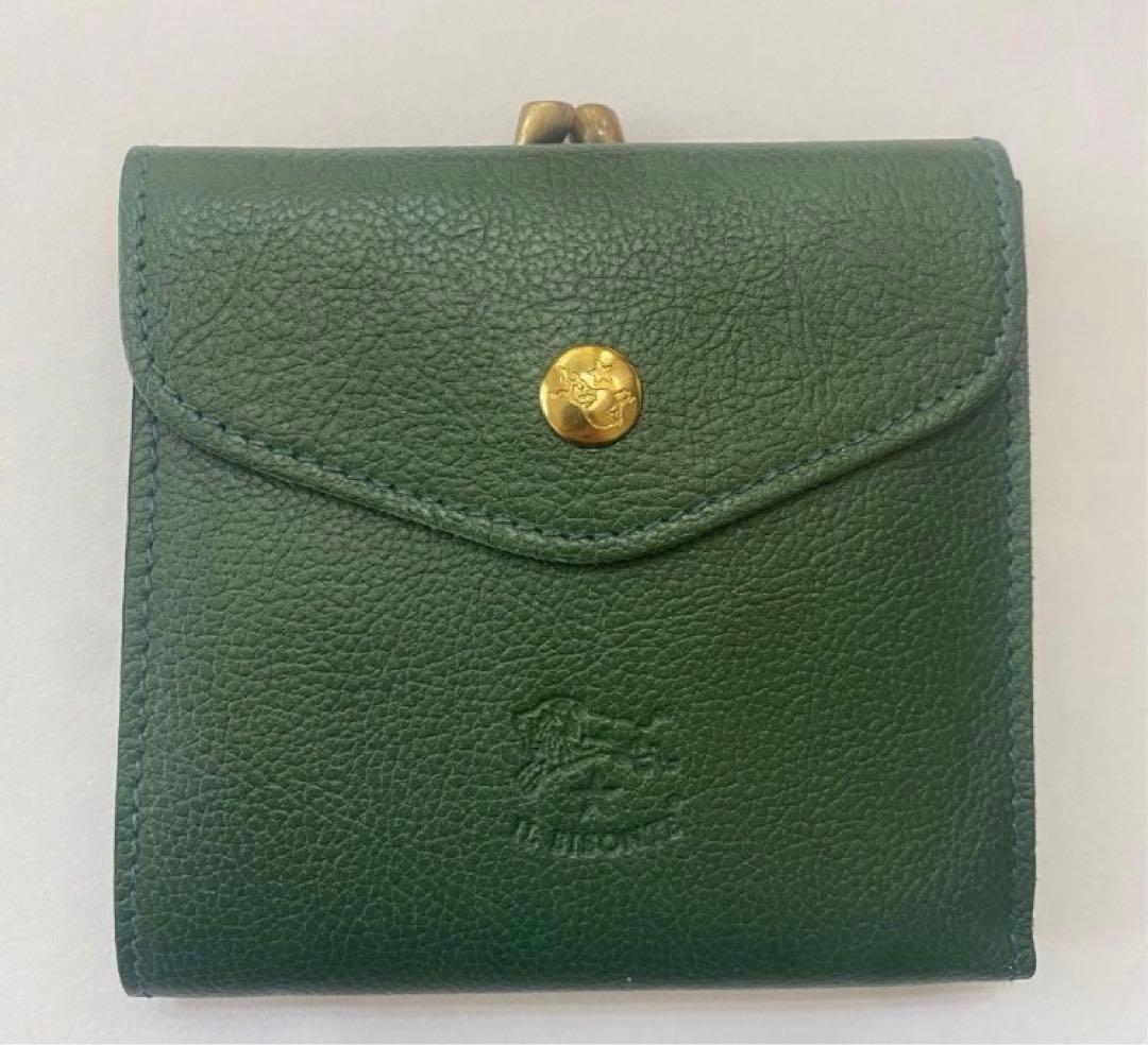 【IL BISONTE】新品　がま口財布　ヴェルデ　グリーン　人気希少