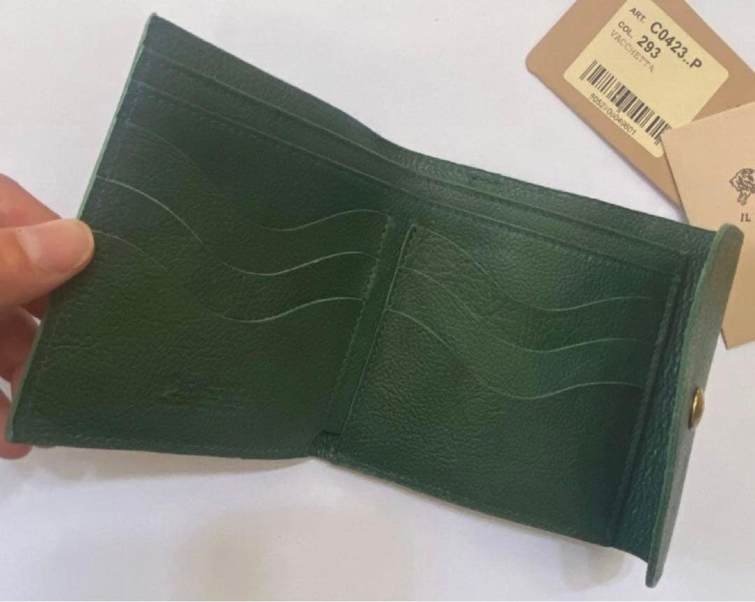【IL BISONTE】新品　がま口財布　ヴェルデ　グリーン　人気希少