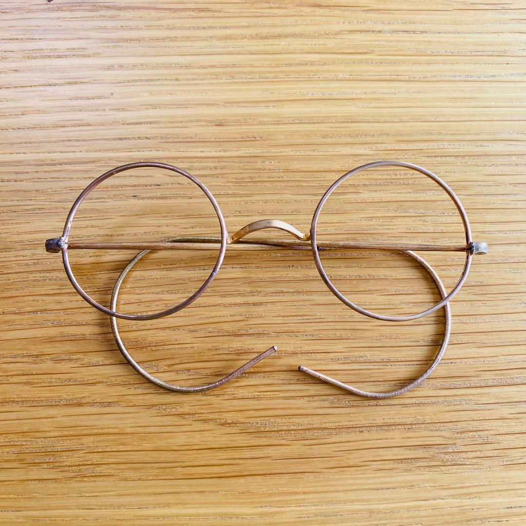 アンティーク 当時物 未使用品 一山 丸眼鏡 ２本 昭和 レトロ ヴィンテージ