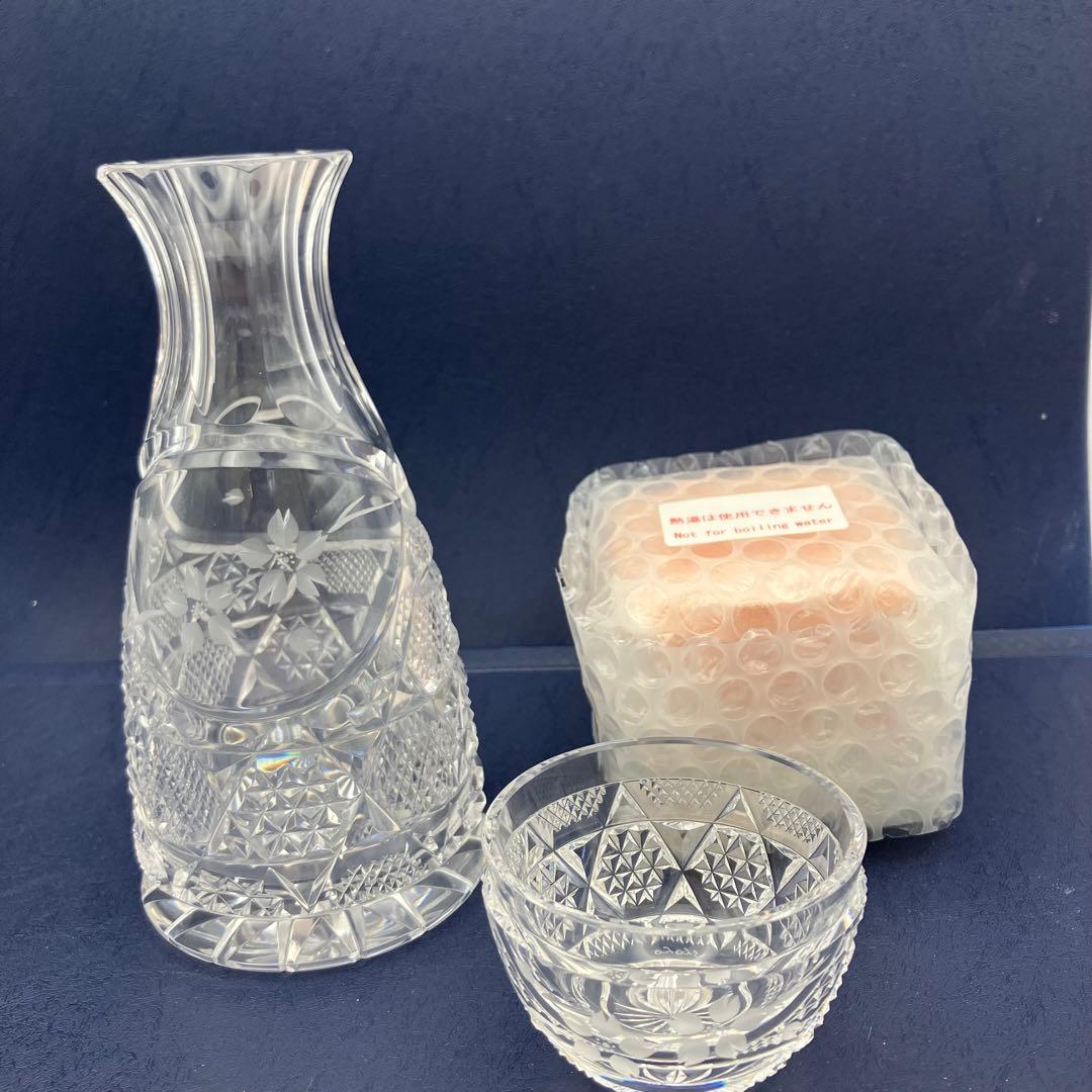 薩摩切子 酒器揃 「 花やか 」透明 頌峰(しょうほう)作