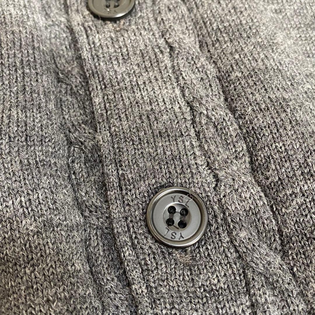 希少 イヴサンローラン Vネック グレー カーディガン Y2K ヴィンテージ