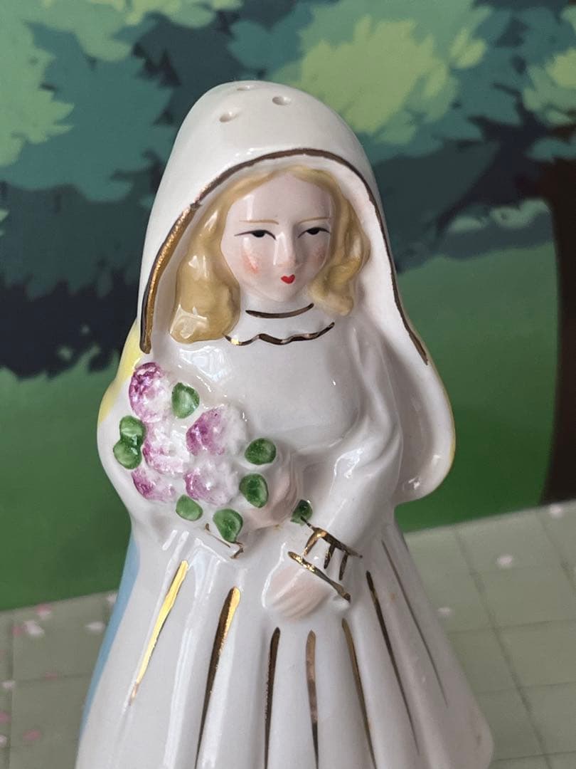 花嫁花婿陶器人形　老夫婦　ウエディングボード飾り