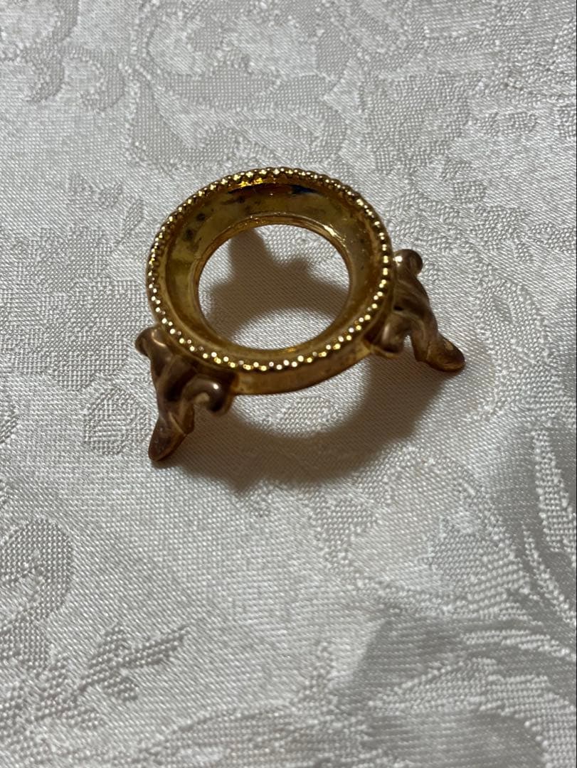 ゴールデンカルサイト　台座付き　スフィア　虹入り　848g 約8cm 丸玉