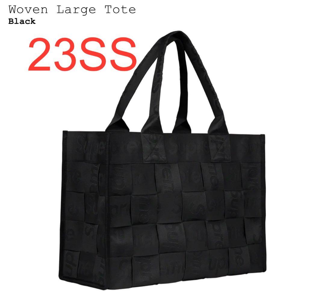 23SS supreme woven large tote 黒
