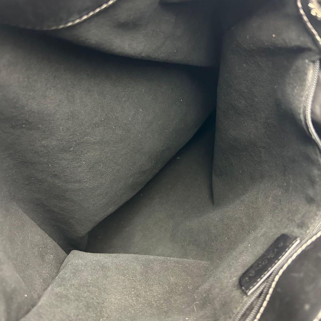 【美品】ブルガリ　トートバッグ　2way レザー　ロゴ金具　ビジネス　大容量　黒